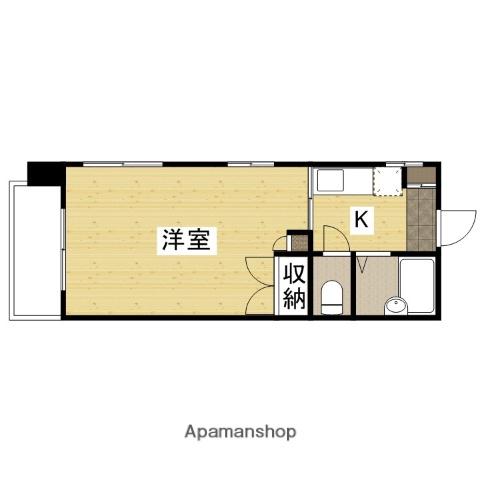 白島森野ビル(1K/9階)の間取り写真