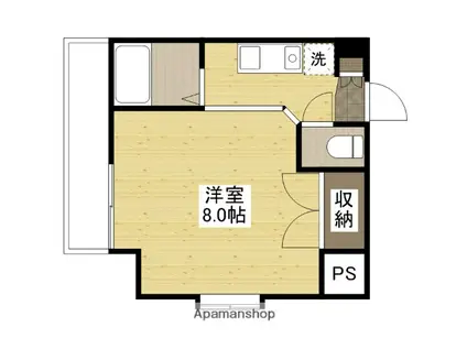 京橋森野ビル(ワンルーム/4階)の間取り写真