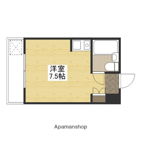 さくらビル(ワンルーム/2階)の間取り写真