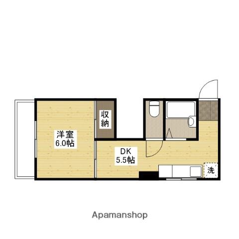山﨑小町ビル(1DK/3階)の間取り写真