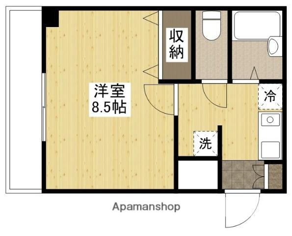 ネスト翠(1K/3階)の間取り写真