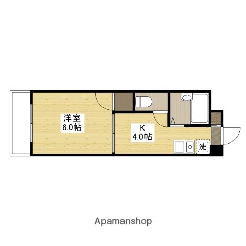 ハイム波多野(1K/1階)の間取り写真