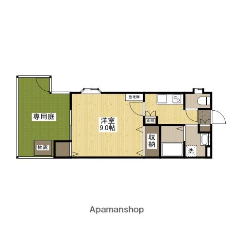ビビエンタカワハラ(1K/1階)の間取り写真