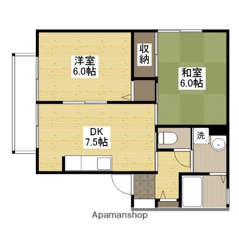 セジュール隅田(2DK/1階)の間取り写真