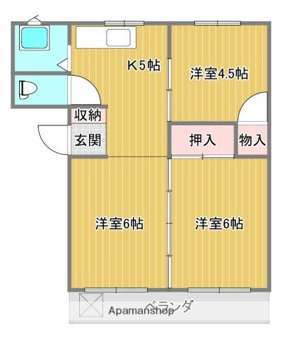 上野ビル(3K/1階)の間取り写真
