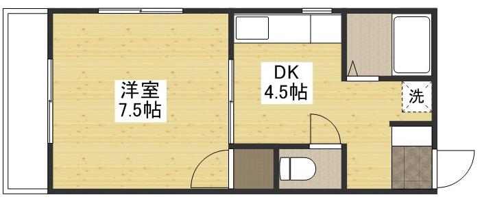 プロスパーヤマモト(1DK/5階)の間取り写真