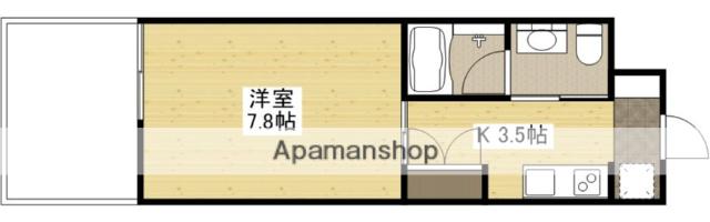 広島電鉄宇品線 市役所前駅(広島) 徒歩9分 15階建 築14年(1K/12階)の間取り写真