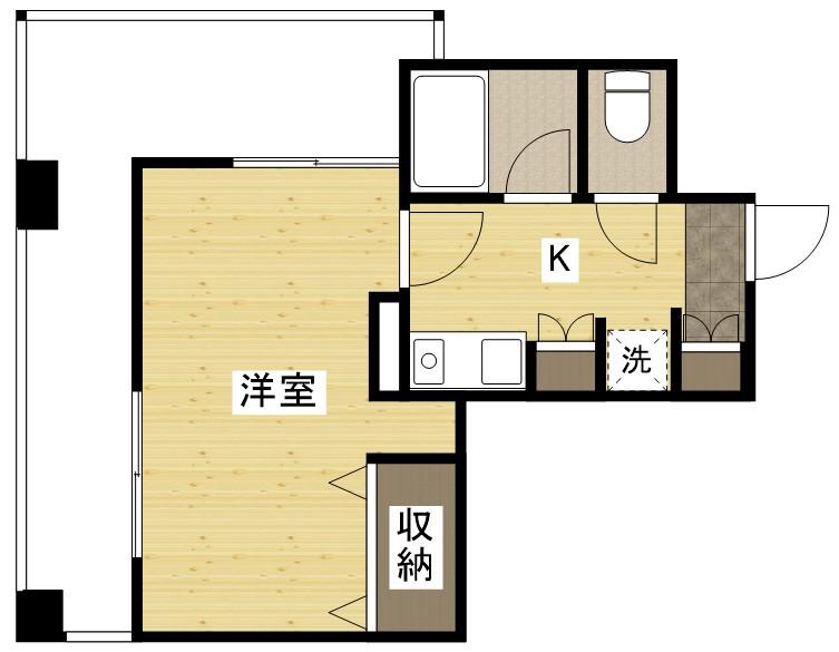 LA LLURE舟入(1K/6階)の間取り写真