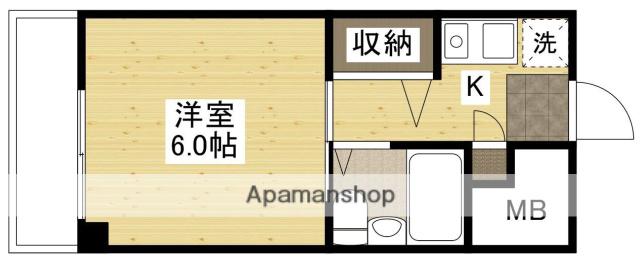 手島ビル(1K/2階)の間取り写真