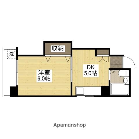 グリーンハウス河原町(1DK/5階)の間取り写真