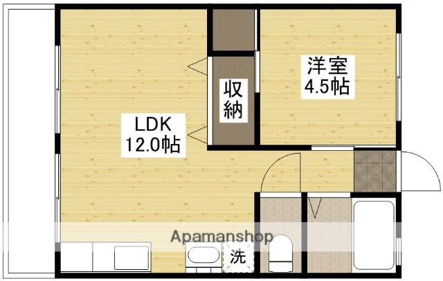 山田ビル(1LDK/3階)の間取り写真