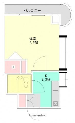 ワッソンビル比治山(1K/4階)の間取り写真