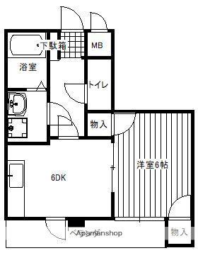 ヴィラ旭(1DK/3階)の間取り写真