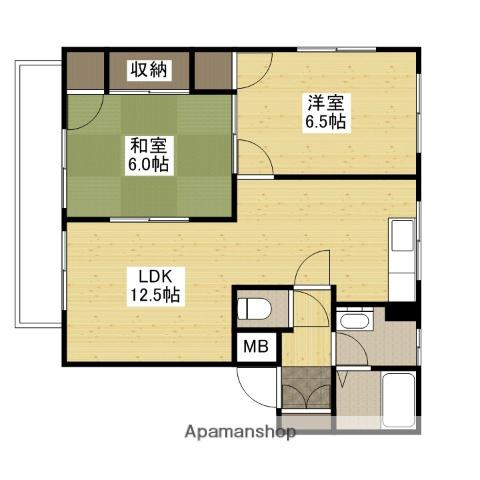 クローカス浜角壱番館(2LDK/2階)の間取り写真