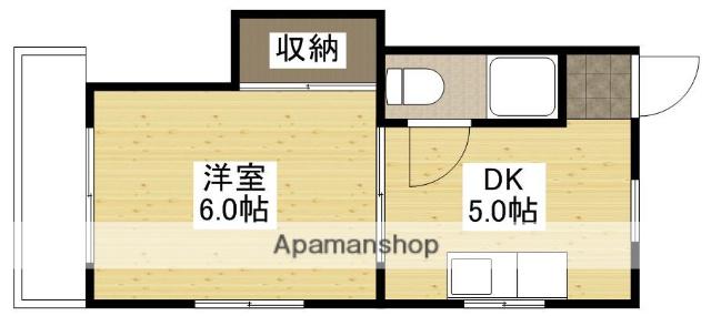 第3小河内ビル(1DK/4階)の間取り写真