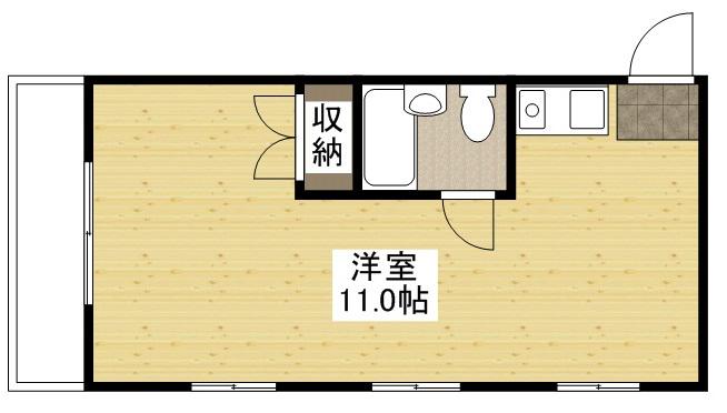MKコーポ(ワンルーム/4階)の間取り写真