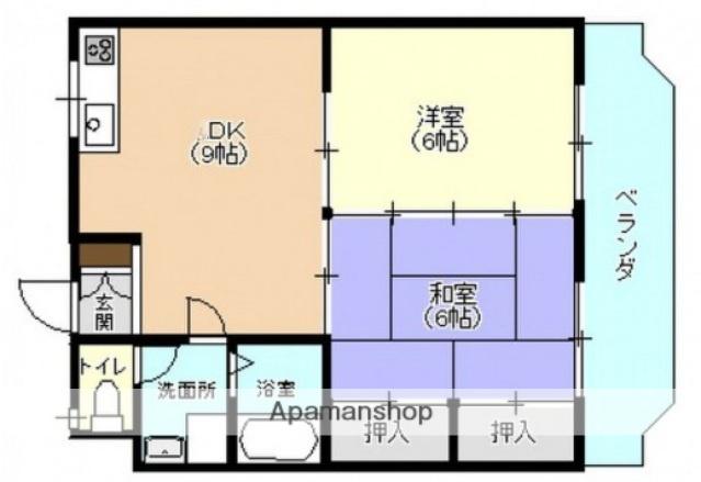 カルチェ田中(2DK/2階)の間取り写真