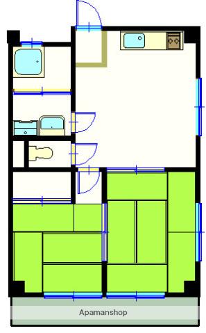マントク曙(2DK/2階)の間取り写真