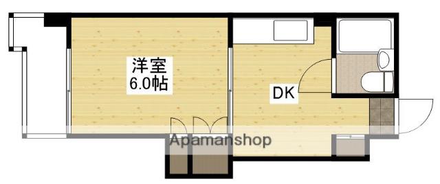 松岡ビル(1DK/5階)の間取り写真