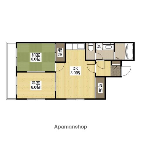 MARUYA BLDG.3(2DK/4階)の間取り写真