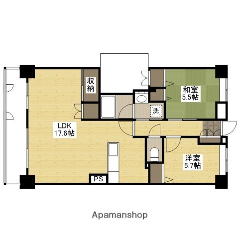 クレイドル西原駅東(2LDK/3階)の間取り写真