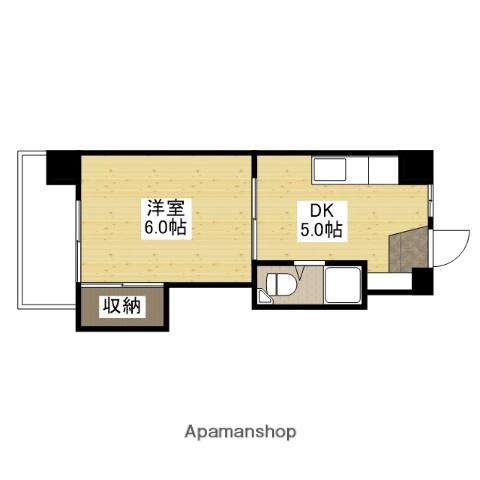 和秀三篠ビル(1DK/3階)の間取り写真