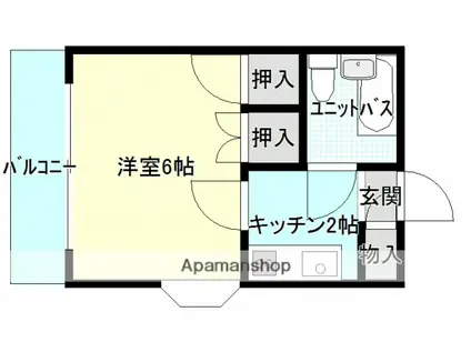 ポエム矢賀(1K/3階)の間取り写真
