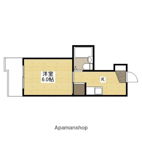 北岡ビル(1K/4階)の間取り写真