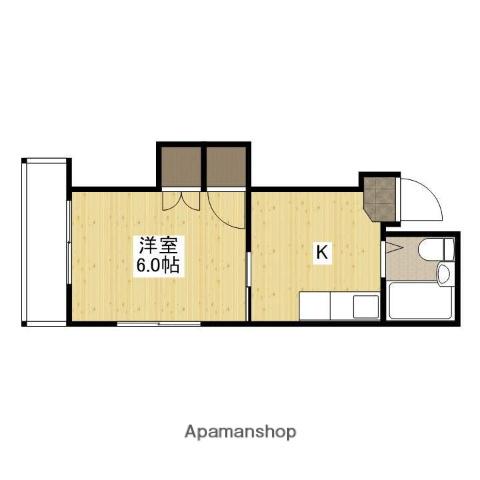 フラワービル(1K/2階)の間取り写真