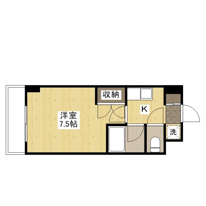 VILLA大芝(1K/7階)の間取り写真