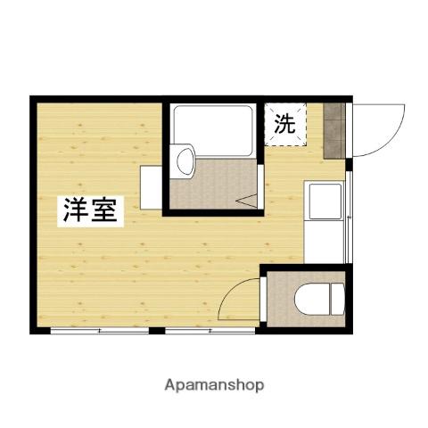 下林アパートB(ワンルーム/1階)の間取り写真
