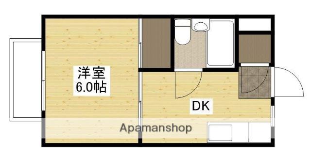 野地ハイツ(1DK/3階)の間取り写真