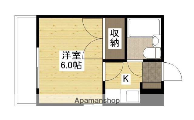 大芝グリーンコーポ(1K/4階)の間取り写真