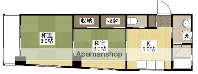 コーポ躍場(2K/2階)の間取り写真