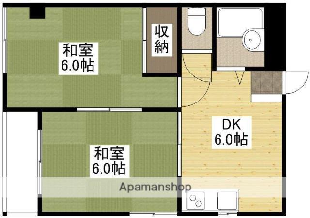 宮田ビル(2DK/3階)の間取り写真