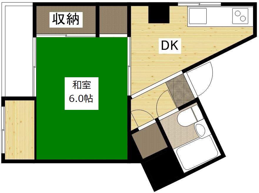 宮田ビル(1DK/4階)の間取り写真