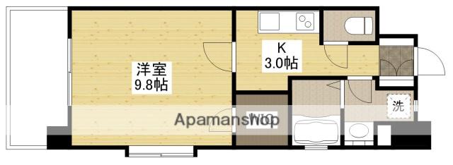 ロアール天満(1K/2階)の間取り写真