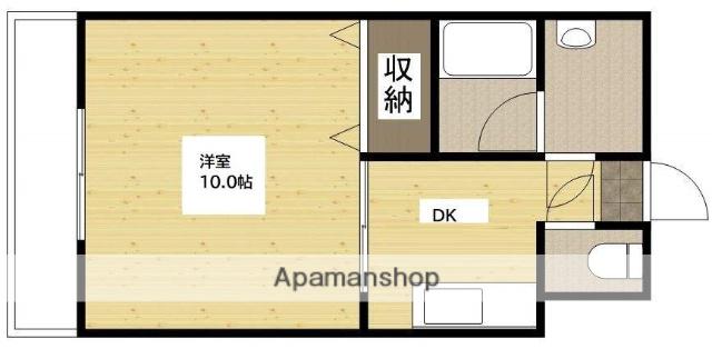 松尾ビル皆実(1DK/4階)の間取り写真