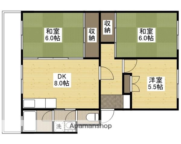 ハイネス大芝(3DK/2階)の間取り写真