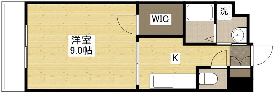 ロアール南竹屋(1K/8階)の間取り写真