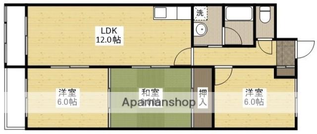 コーポマルゼン(3LDK/3階)の間取り写真