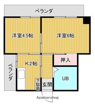 武井ビル(2K/3階)の間取り写真