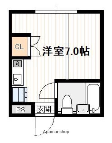ワンピース(ワンルーム/2階)の間取り写真