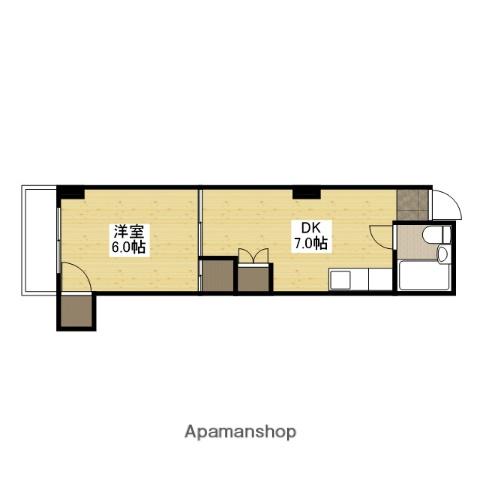 和秀三篠北町ビル(1DK/2階)の間取り写真