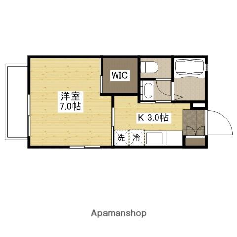 グランドールKⅡ(1K/1階)の間取り写真