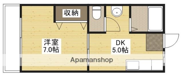 琴荘(1DK/2階)の間取り写真