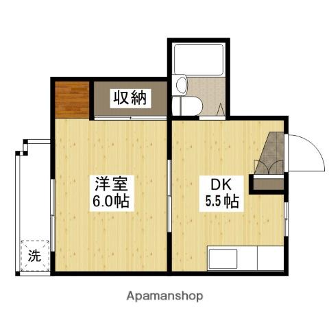コーポカワモト(1DK/1階)の間取り写真