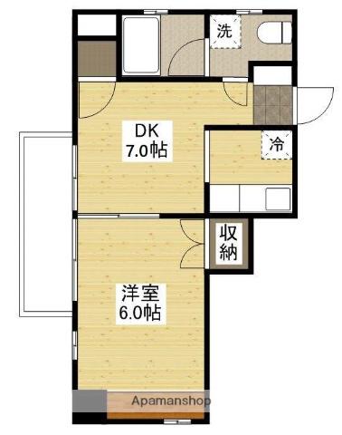 サンビル(1DK/3階)の間取り写真