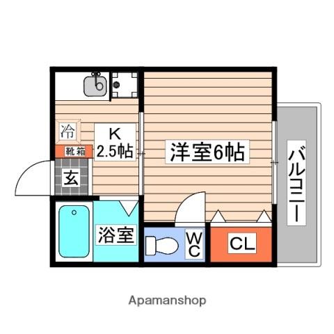 第8長束ビル(1K/3階)の間取り写真