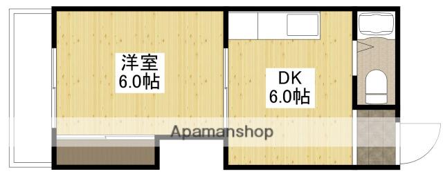 松中ビル(1DK/5階)の間取り写真